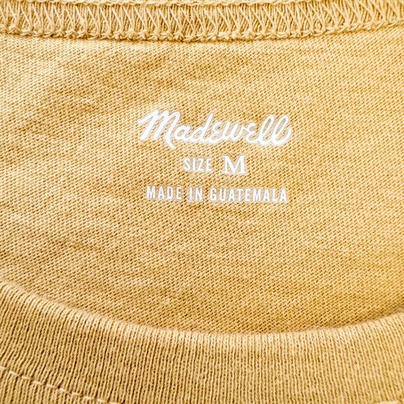 Madewell x Made Some Souvenirs Embroidered Perfect Vintage Tee Yellow Size M - Picture 7 of 9